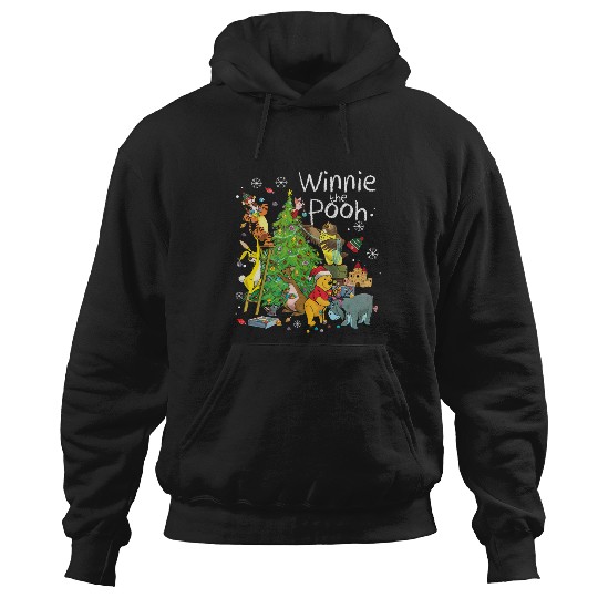 Christmas Pooh Hoodies, Winnie the Pooh Christmas Hoodies,  Pooh and Friends Christmas Tree Hoodies, Disneyland Christmas Hoodies