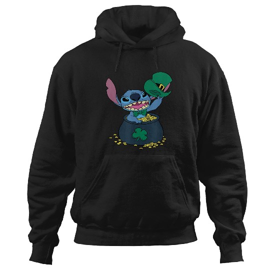 Disney Stitch Pot of Gold Shamrock St. Patrick's Hoodies
