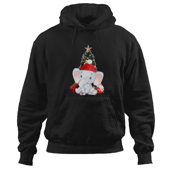 Discover Cute Elephant in a Winter Hat - Adorable Teddy Bear Sticker, Disney Elephant Dumbo Christmas , Dumbo Christmas Hoodies