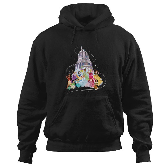 Discover Disney Princess Sparkle Squad Christmas Holiday Castle Hoodies