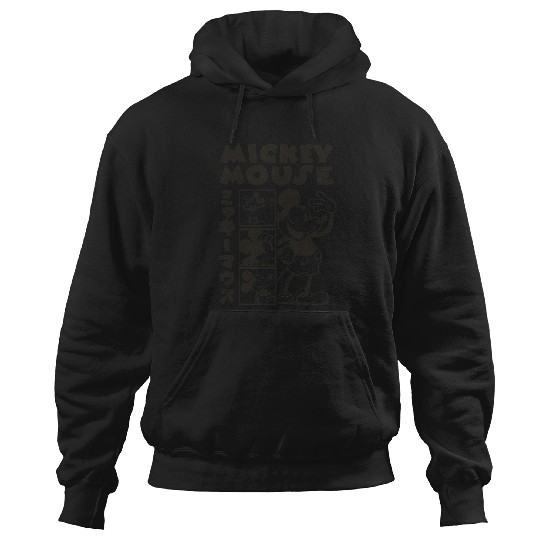 Discover Disney Mickey And Friends Mickey Mouse Kanji Retro Panels Hoodies