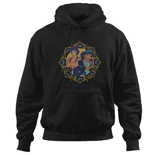 Discover Disney Aladdin Jasmine & Aladdin Circle Portrait Hoodies