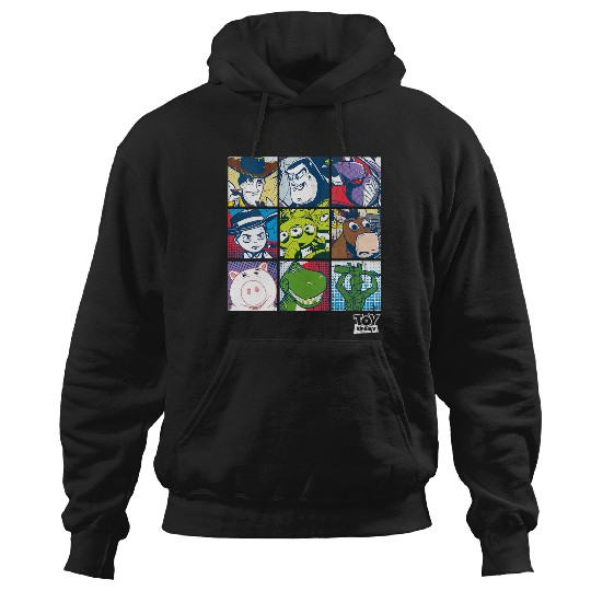 Disney Pixar Toy Story Vintage Faded Retro Character Box Up V-Neck Hoodies