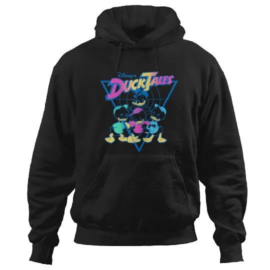 Disneyss Ducktales Vintages Neon Outlines Group shots Distressed Hoodies