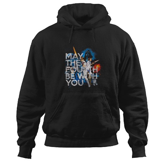 Discover Womens Star Warsss May The Fourth Be With You Vintagess Disney VNeck Hoodies