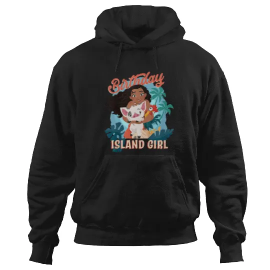 Disneyss Moana Birthday Island Girl Moana Pua Hei Hei Big Logo Hoodies