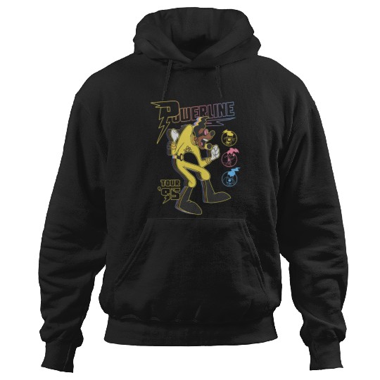 Womens Disney A Goofy Movie Powerline Tour '95 Retro Neon Poster V-Neck Hoodies