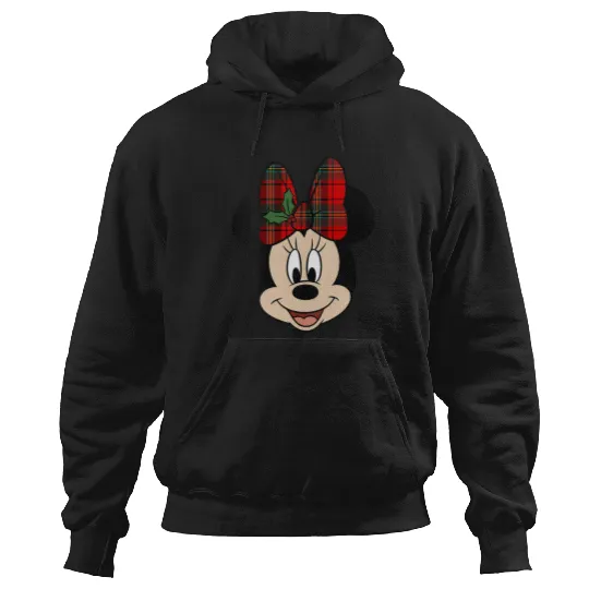 Womens Disney Mickey And Friends Christmas Minnie Mistletoe Bow VNeck Hoodies