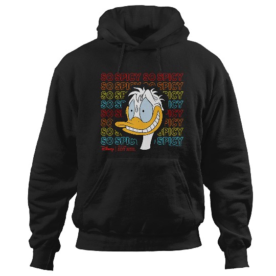 Disneyss Hot Ones Donald Duck So Spicy Repeating Text Hoodies