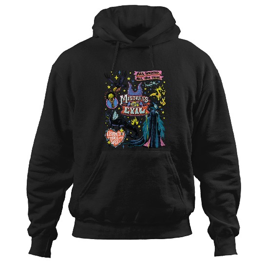 Disney Villains Mistress Of Evil Wicked All The Time Retro Hoodies