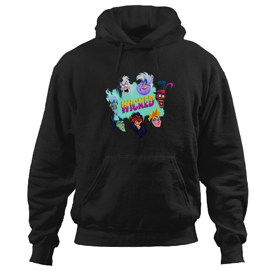 Disney Villains Wicked Iconic Characters Group Shot Logo Hoodies