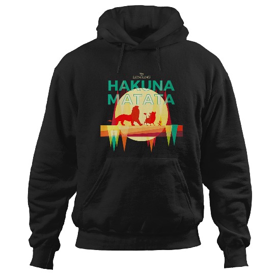 Disneyss The Lion King Hakuna Matata Paper Cut Big Chest Logo Hoodies