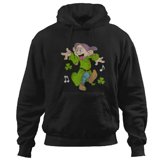 Disneyss Snow White St Patrick Day Happy Dopey Chest Logo Hoodies
