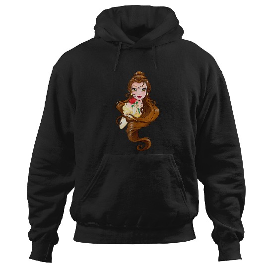 Disney Belle Black Classic Fit - Adult Round Neck Fantasy Tee Hoodies