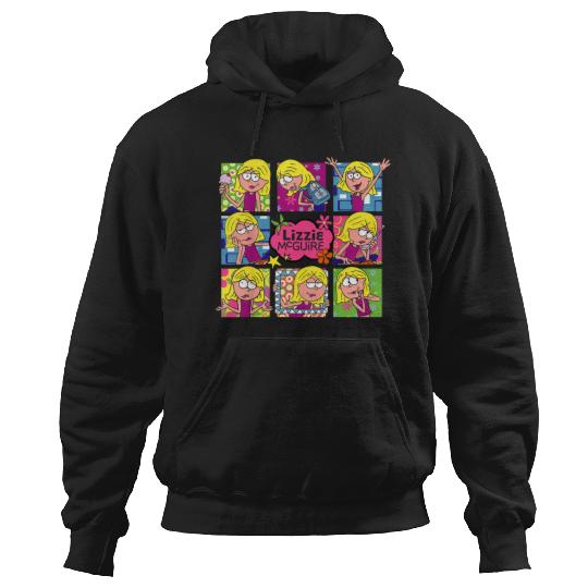 Disneyss Lizzy Mcguire Multi Lizzie Moods Big Chest Panels Hoodies