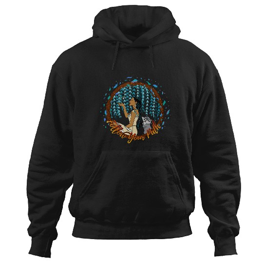 Disney Pocahontas Follow Your Path Circle Text Hoodies
