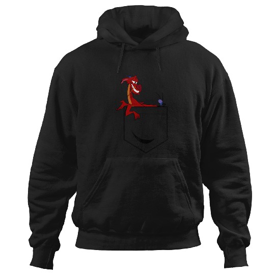 Disney Mulan Mushu Left Chest Pocket Graphic Hoodie Hoodies