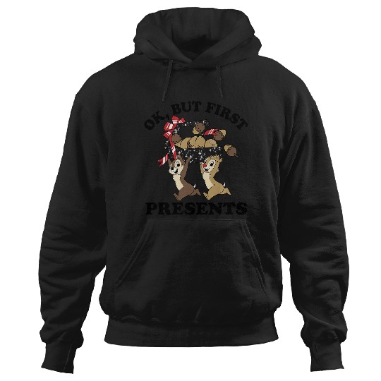 Disneys Christmas Chip Dale Ok But First Presents Hoodies