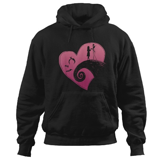 Disneyss The Nightmare Before Christmas Jack And Sally Heart Hoodies