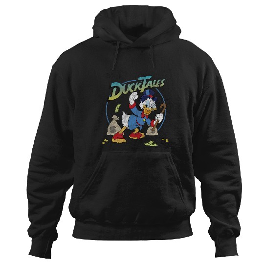 Disneys DuckTales Scrooge McDuck With Money Bags Logo Hoodies