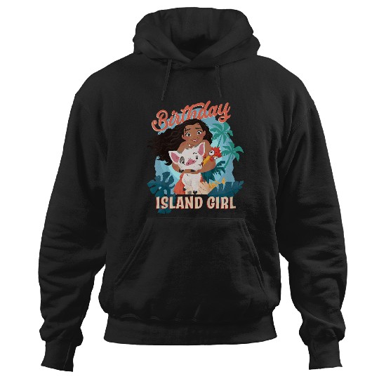 Disneyss Moana Birthday Island Girl Moana Pua Hei Hei Big Logo Hoodies