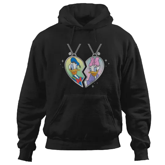 Disneyss Donald And Daisy Duck Love Heart Necklace Matching Hoodies
