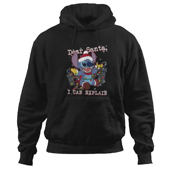 Disneyss Lilo Stitch Christmas Dear Santa I Can Explain Short Sleeve Hoodies