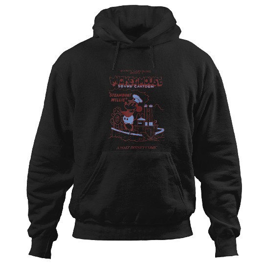 Disneyss Steamboat Willie A Walt Disneyss Comic Retro Big Poster Hoodies
