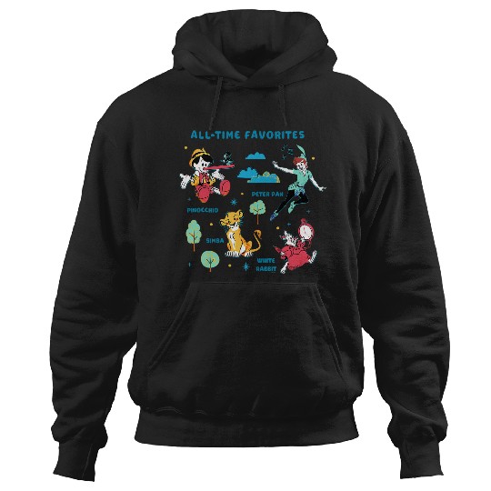 Disney Vintage Peter Pan, Pinocchio, Simba & White Rabbit Hoodies