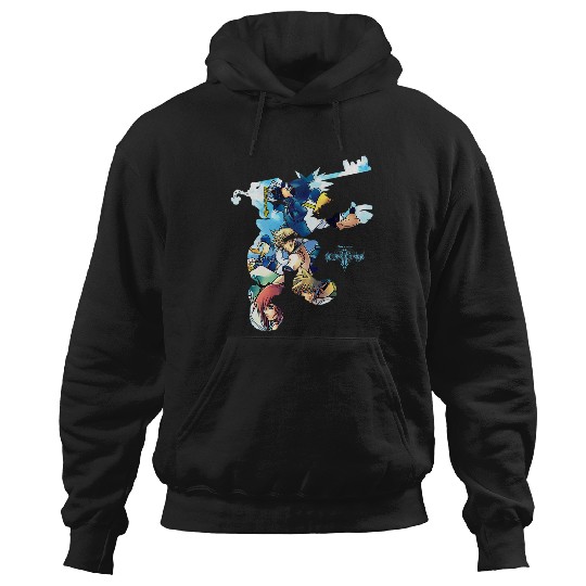Disney Kingdom Hearts Heroes Group Shot Sora Silhouette Fill Premium Hoodies