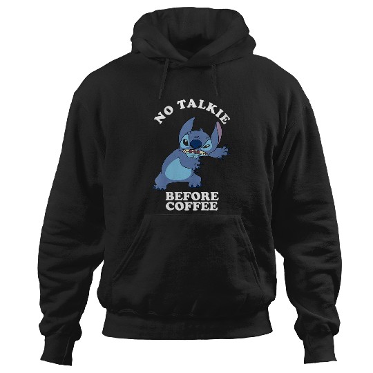 Disneyss Lilo Stitch No Talkie Before Coffee Grumpy Alien Vneck Hoodies