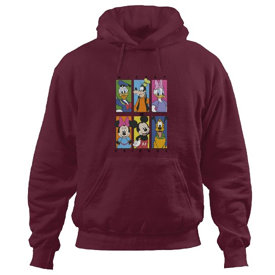 Discover Disney Mickey And Friends Group Shot Panels Hoodies, Mickey Minnie Hoodies