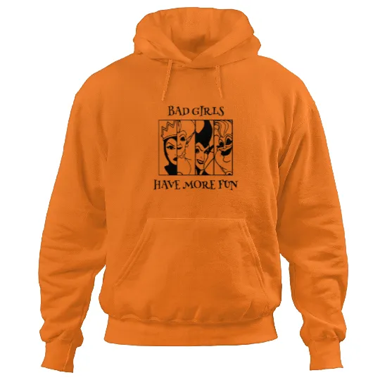 Bad Girls Have More Fun - Disney Villian Graphic Hoodies, Ursula Maleficent Evil Queen, Disney Hoodies, Halloween Tees, Disney Tees.