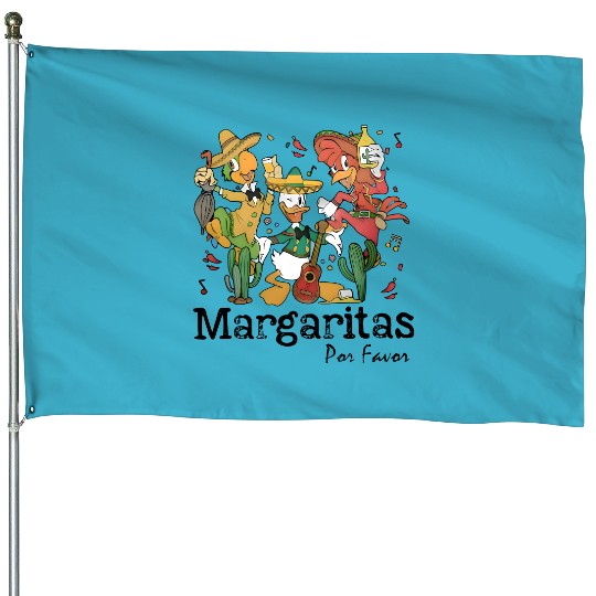 The Three Caballeros House Flags, Retro Disney Margarita House Flags, Margaritas Por Favor, Disney House Flags, Margaritas Epcot House Flags
