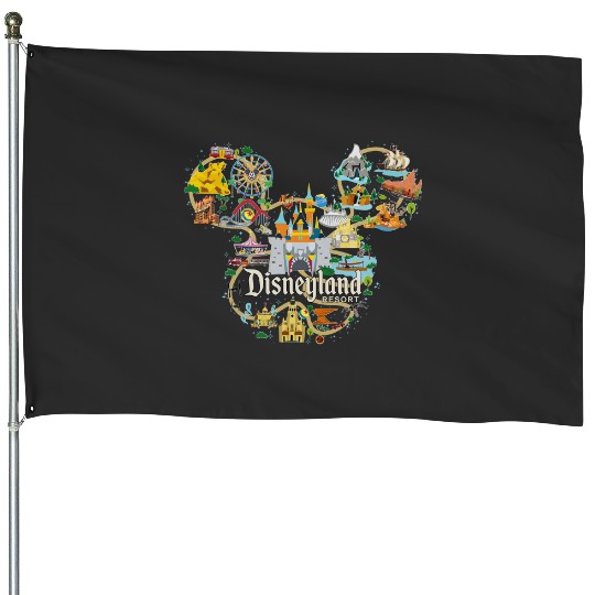 Discover Disneyland House Flags, Vintage Disneyland House Flags