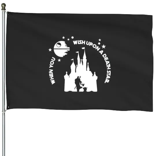When You Wish Upon A Death Star Comfort Color House Flags, Disney Star Wars House Flags