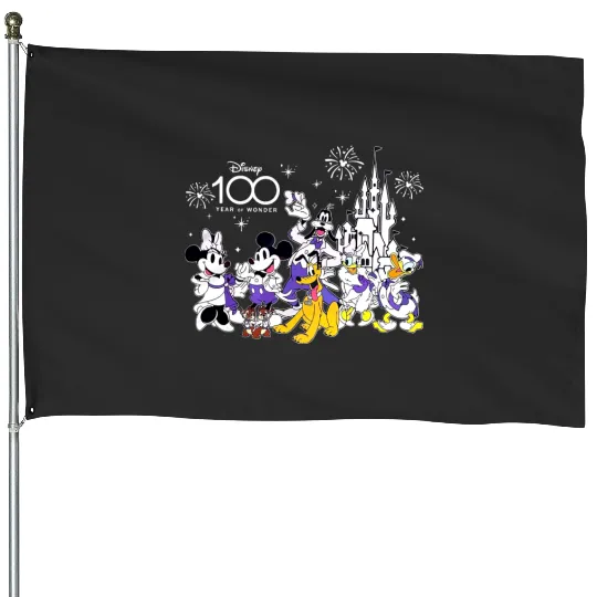 100th Disney Anniversary House Flags, Disney 100 Years of Wonder House Flags, Vintage Disney House Flags