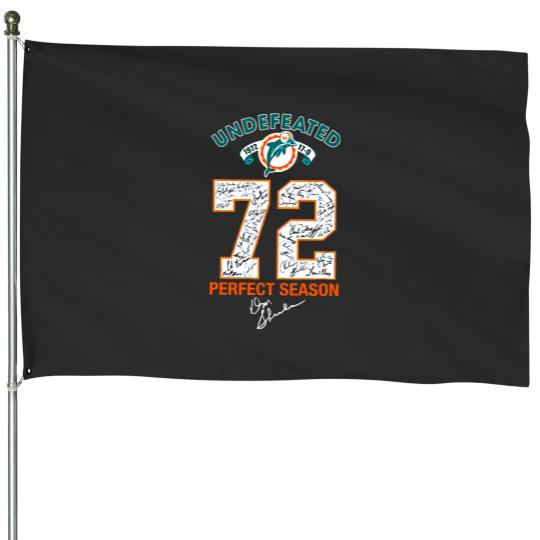 Miami Dolphin Undefeated 72 Perfect Season House Flags