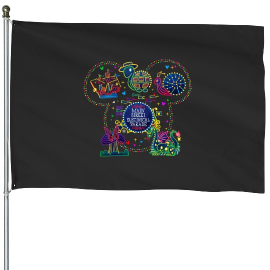 Main Street Electrical Parade House Flags, Disney Family Vacation House Flags