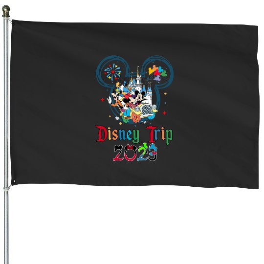 Custom Disney Trip 2023 House Flags, Disney Vacation 2023 House Flags