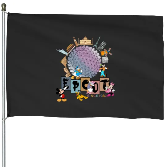 Disney Epcot House Flags, Epcot Matching House Flags, Epcot Family