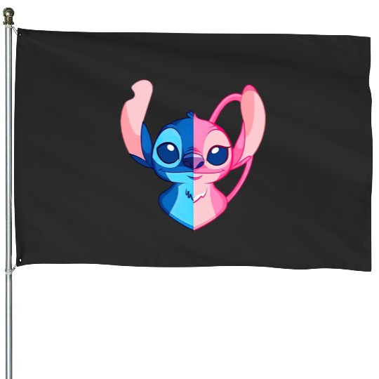 Stitch  House Flags, Disney Stitch and Angel House Flags, Lilo and Stitch House Flags