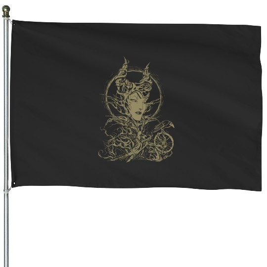 Disney Sleeping Beauty Maleficent Crow Branches House Flags