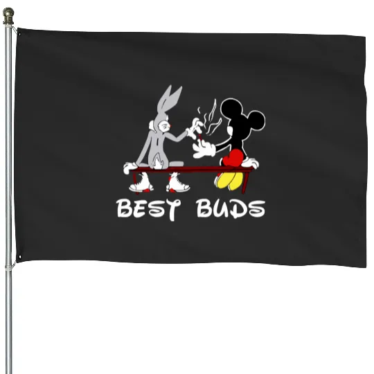 Bugs Bunny and Mickey Mouse Besst Buds, Funny Disney Looneys Tunes House Flags