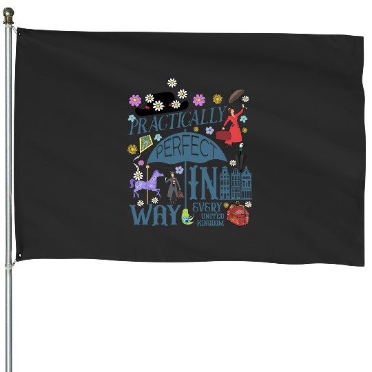 Disney Mary Poppins House Flags, Practically Perfect in Every Way House Flags