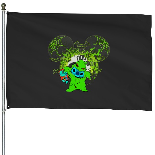 Stitch Costume Oogie Boogie Sally Doll House Flags, Let's Oogie Boogie 2023 House Flags , Disney Halfway To Halloween Party House Flags