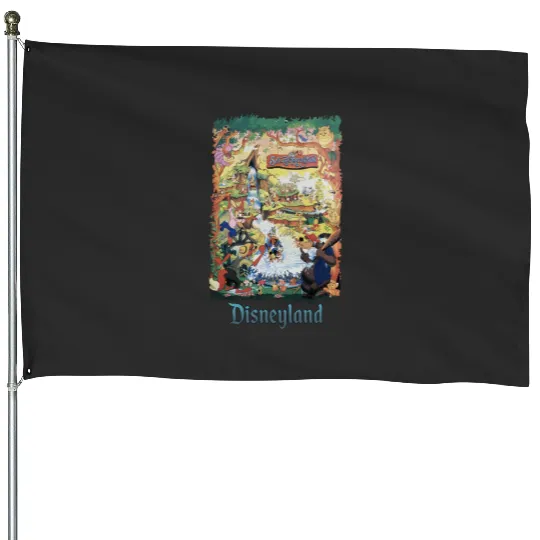 Retro Disneyland Splash Mountain | Disney Characters Splash Mountain House Flags