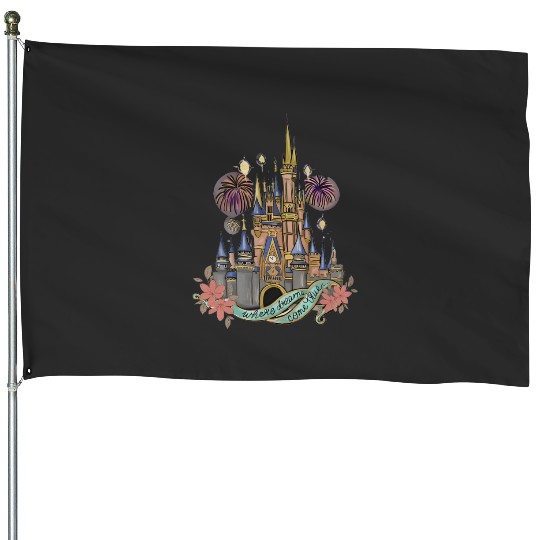 Disney Castle  Color House Flags | Magic Kingdom Cinde Castle House Flags