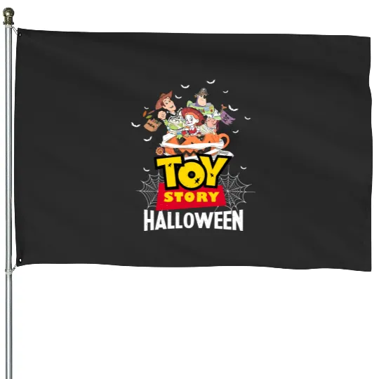 Toy Story Tea Cups Halloween  House Flags, Retro Toy Story Pumpkin House Flags, Disney Family House Flags, Disney Trip House Flags, Halloween Party