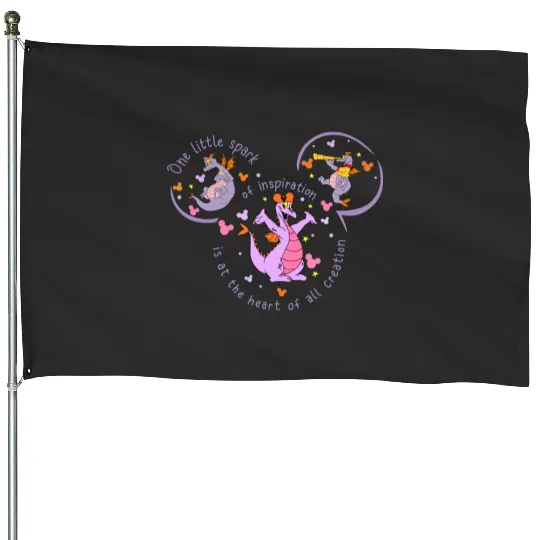 Figment Inspiration House Flags, Disney Figment House Flags, Purple Dragon House Flags, Disney Trip House Flags